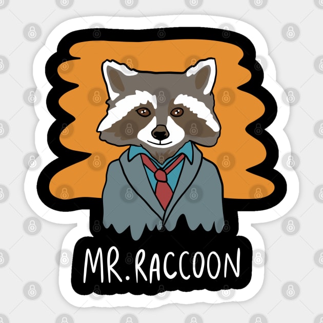 Mr. Raccoon in a Suit - Funny Trash Panda Sticker by isstgeschichte